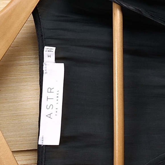 ASTR The Label long sleeve Bodysuit Women's Medium 100% Polyester silky black - Picture 2 of 4